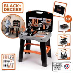 Smoby Black & Decker Bricolo Smart Werkbank Inklapbaar in Koffer, 33dlg.