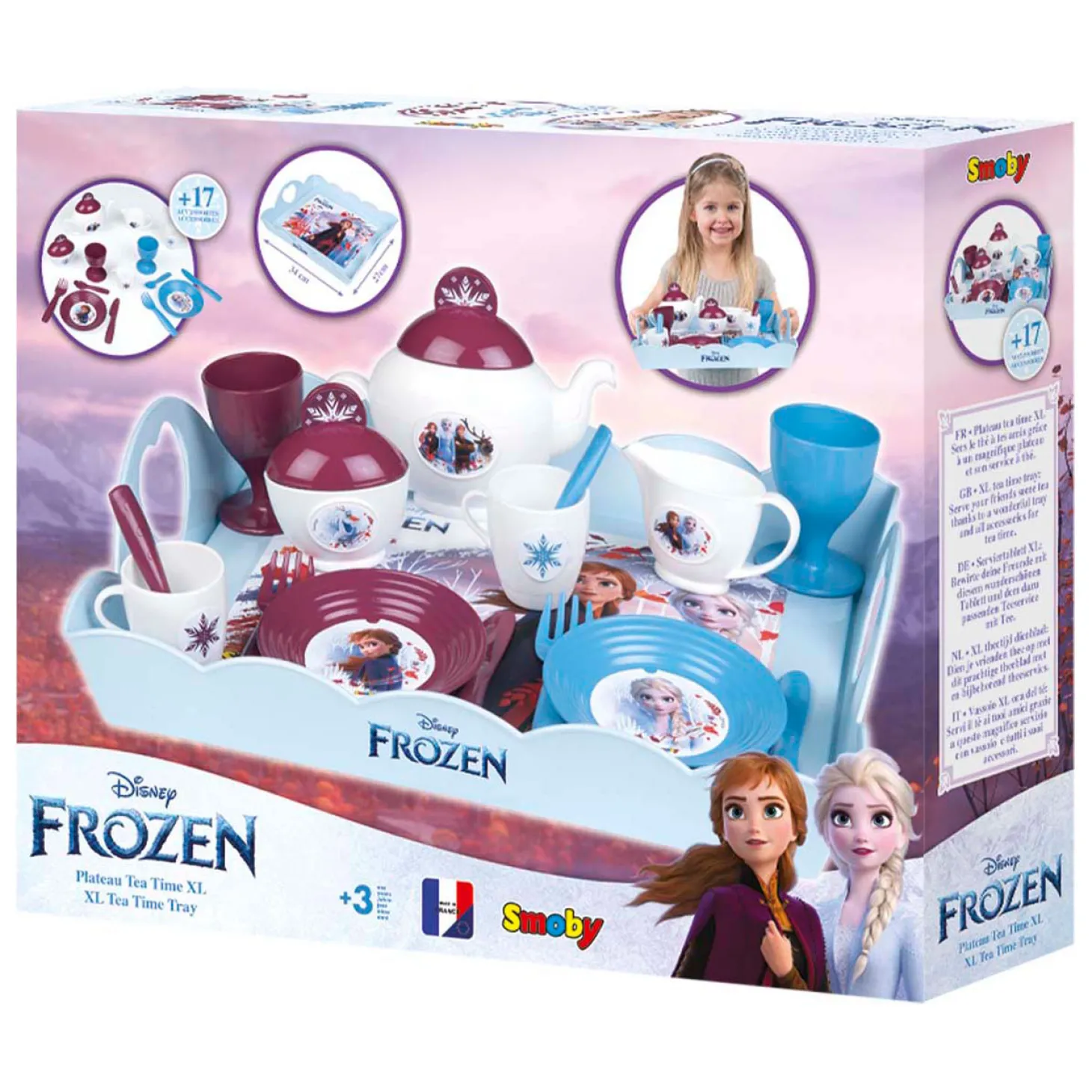 Smoby Frozen XL Theeset met Dienblad, 17dlg.