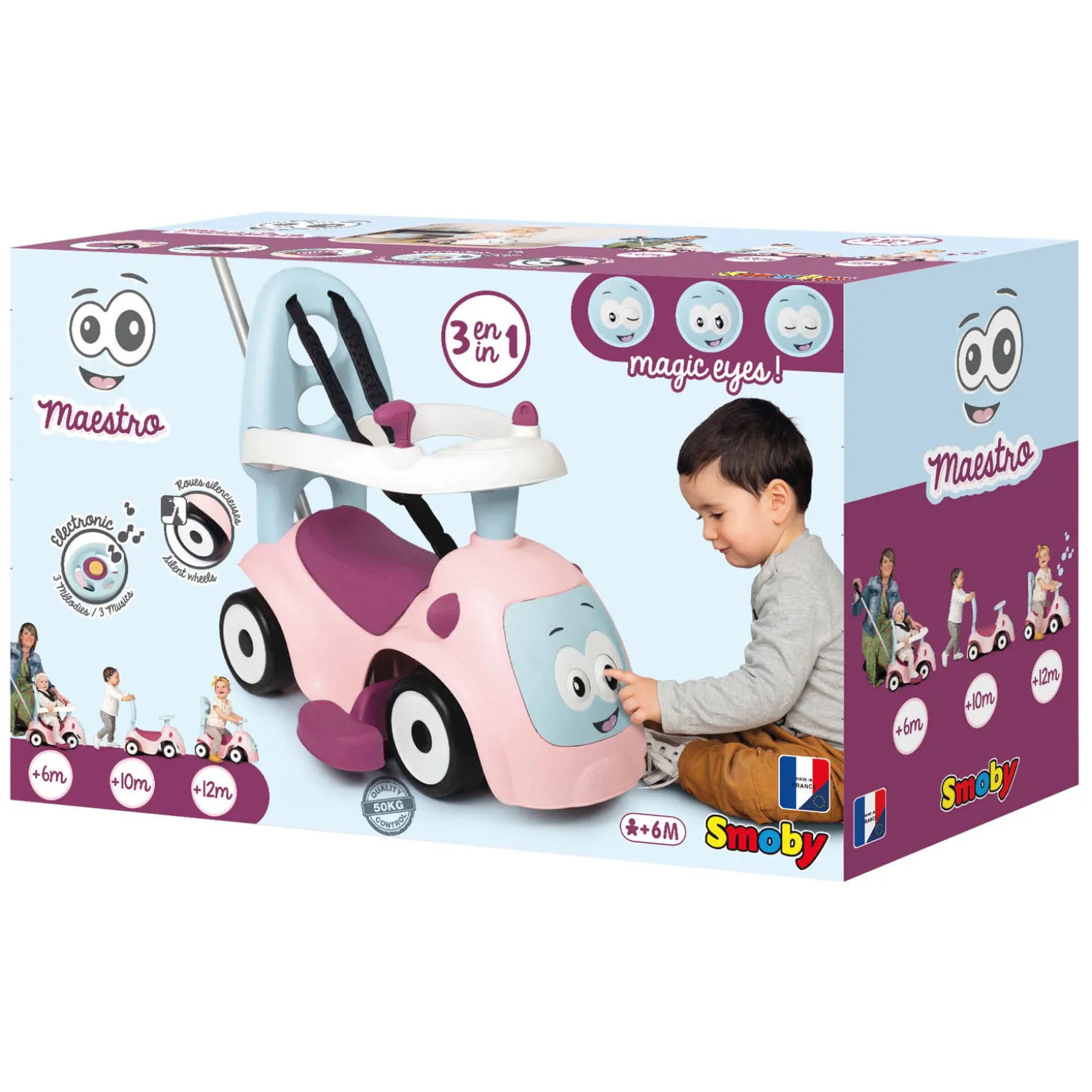Smoby Maestro Ride On Loopauto Roze