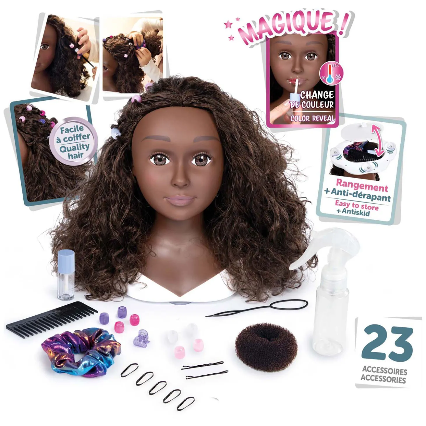 Smoby Mijn Beauty Kappop Afro met Accessoires, 23dlg.