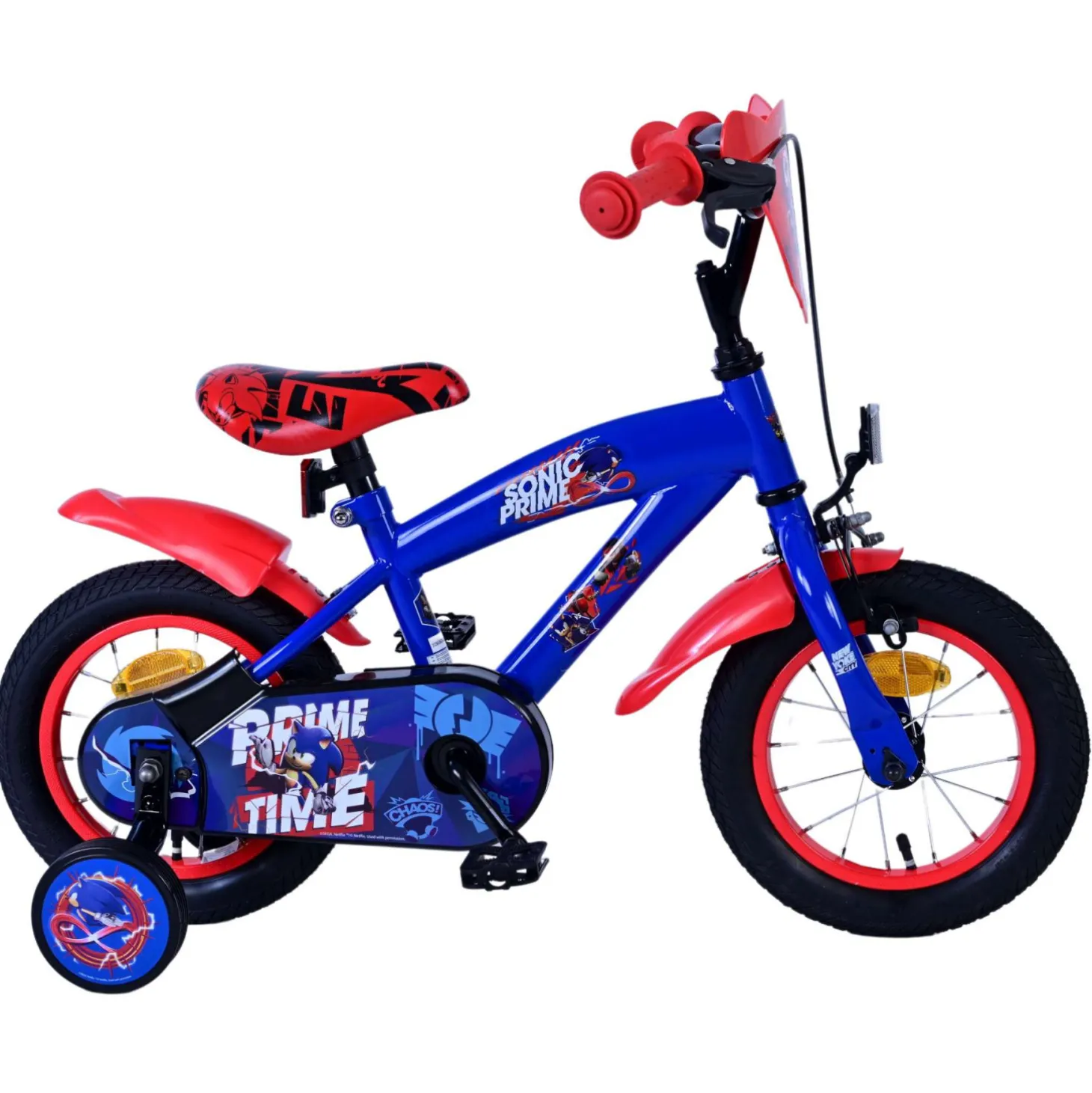 Sonic Prime Fiets - 12 inch - Blauw Rood