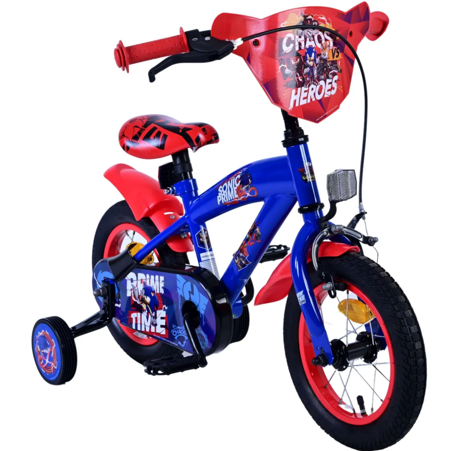 Sonic Prime Fiets - 12 inch - Blauw Rood