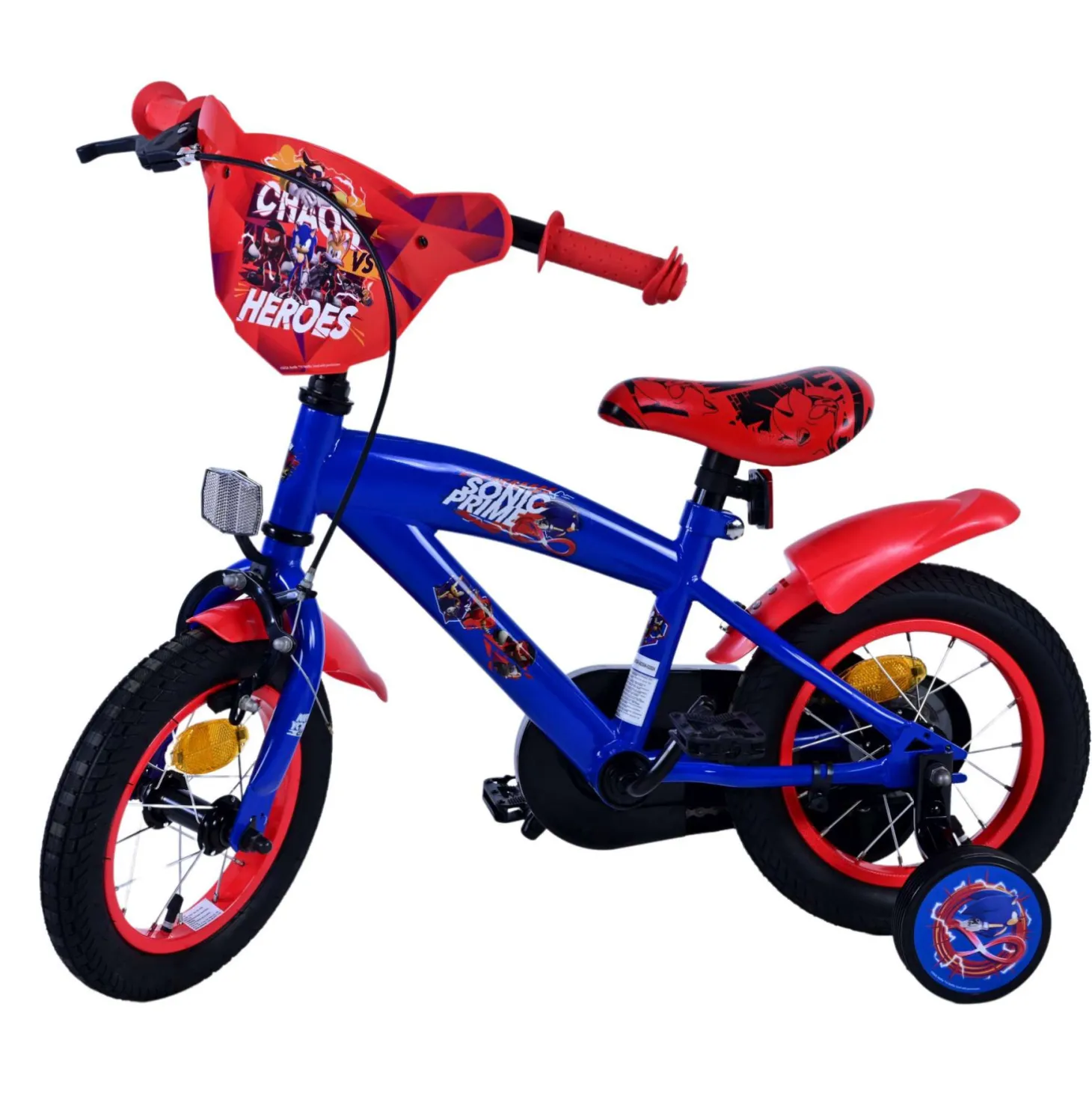 Sonic Prime Fiets - 12 inch - Blauw Rood