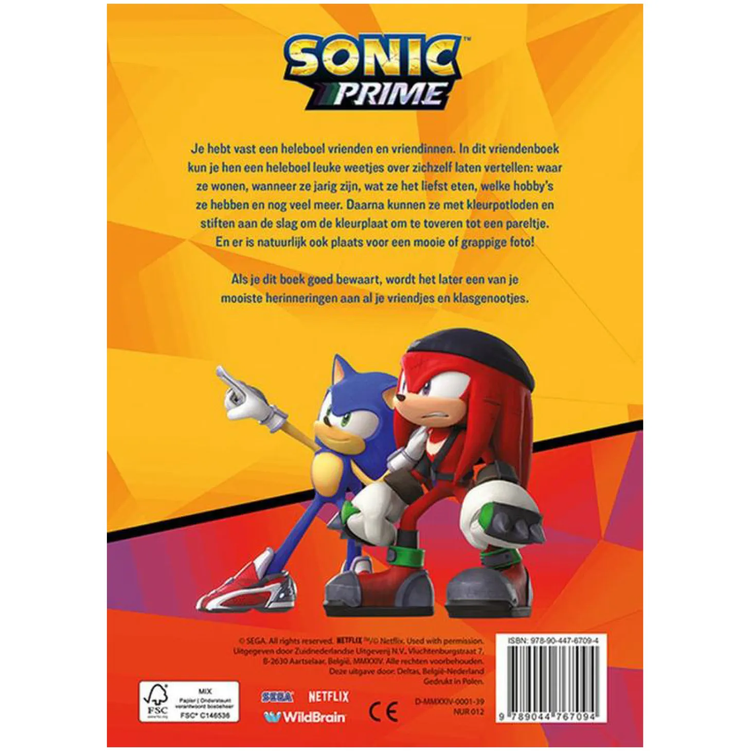 Sonic Prime vriendenboek