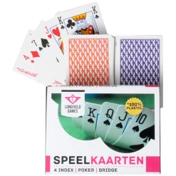 Speelkaarten 100% plastic, 2 sets in kunsstof doos
