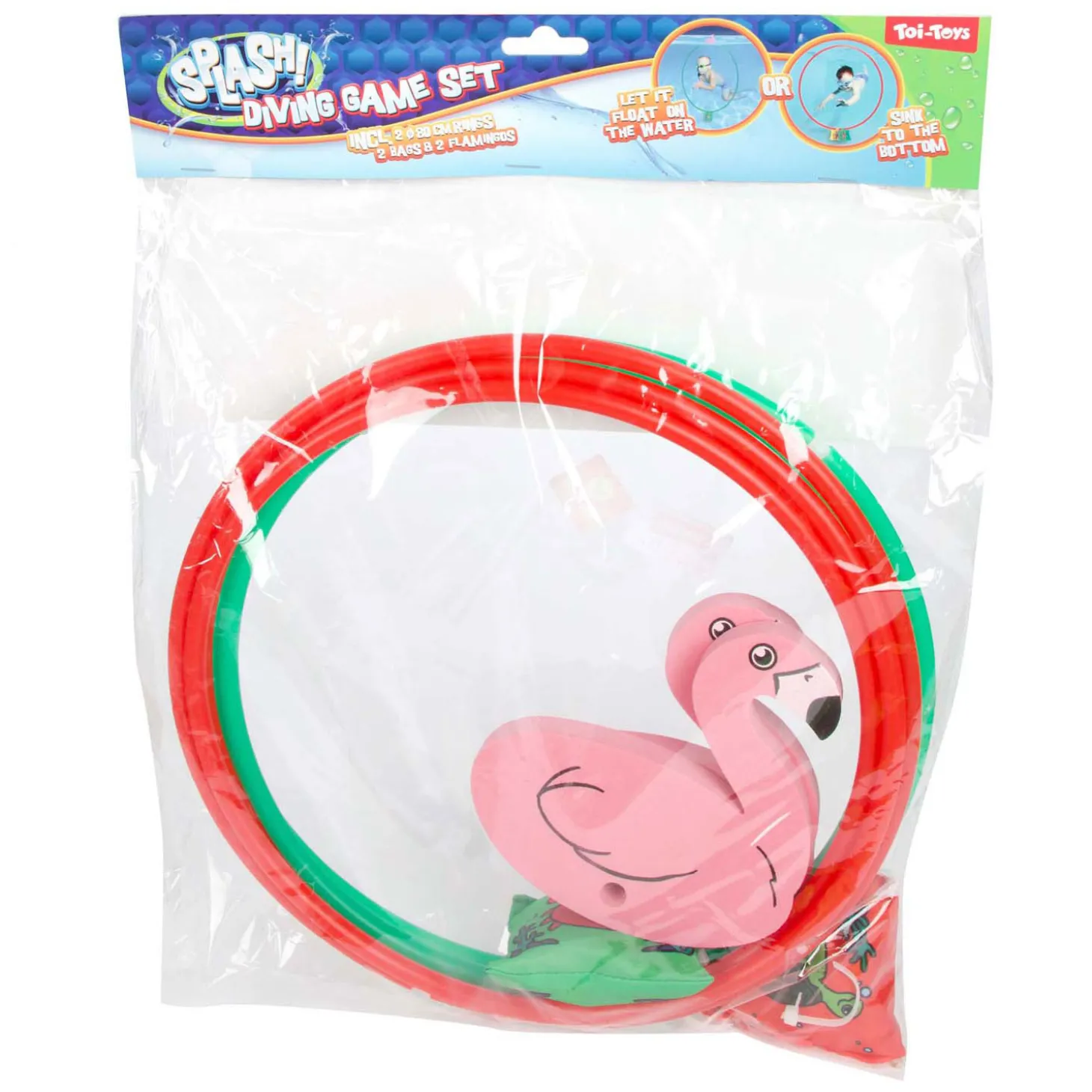 Splash Flamingo Duikring 80cm, Set van 2