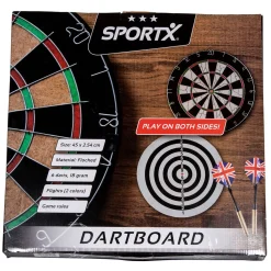SportX Dartbord Flocked met 6 Darts