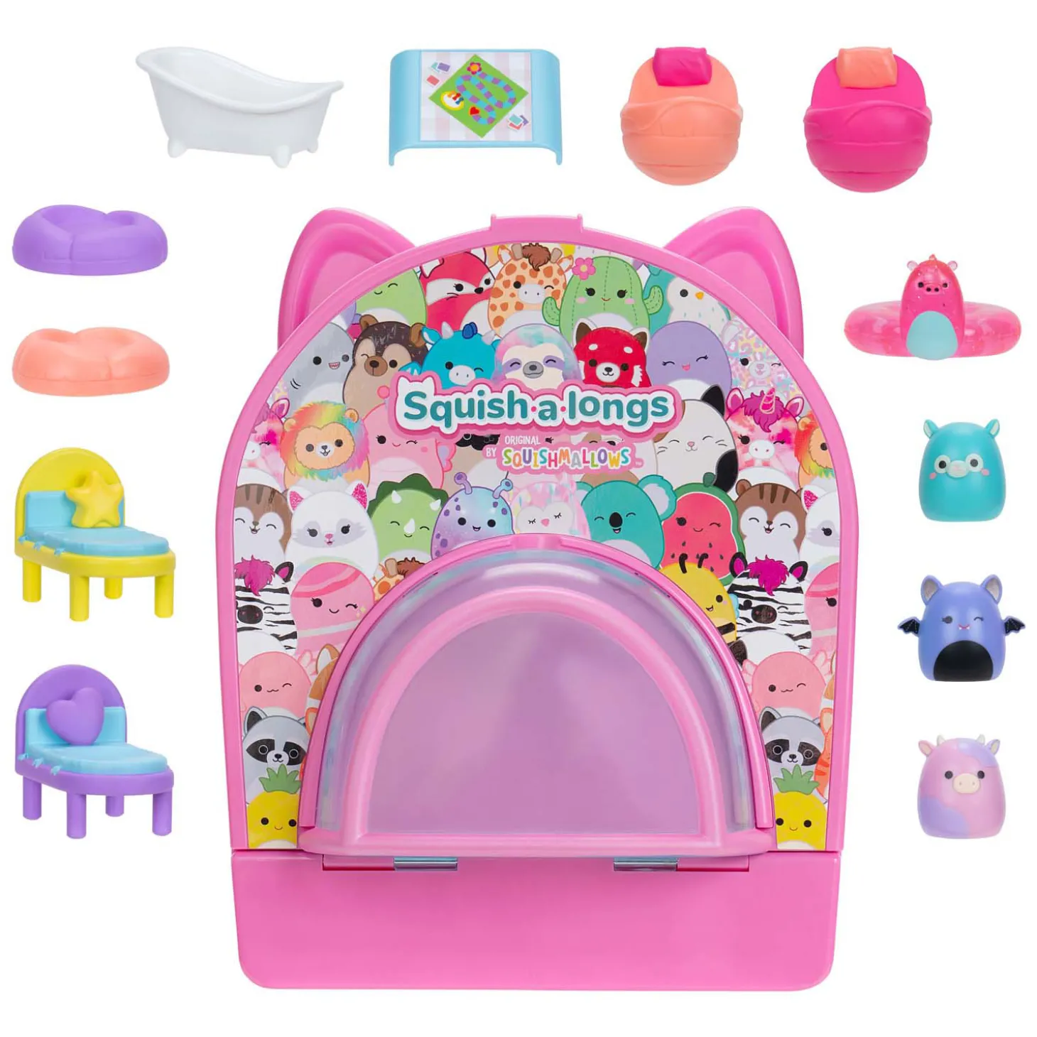 Squishmallows - Squish-a-longs Onderweg Speelset Feest