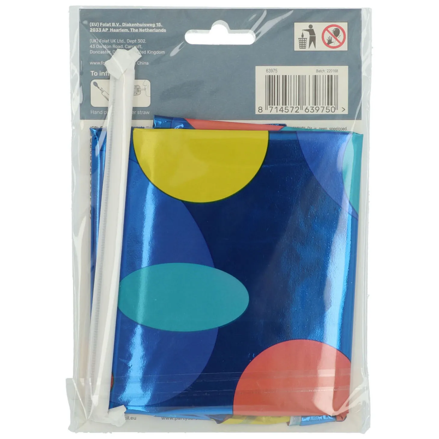 Staande Folieballon Colorful Dots Cijfer 5 - 72cm