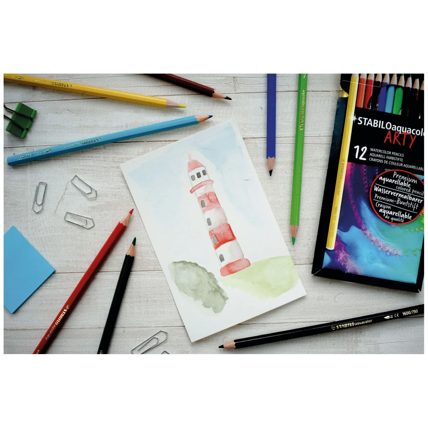 STABILO Aquacolor - Aquarel Kleurpotlood - ARTY - Set 12 St.