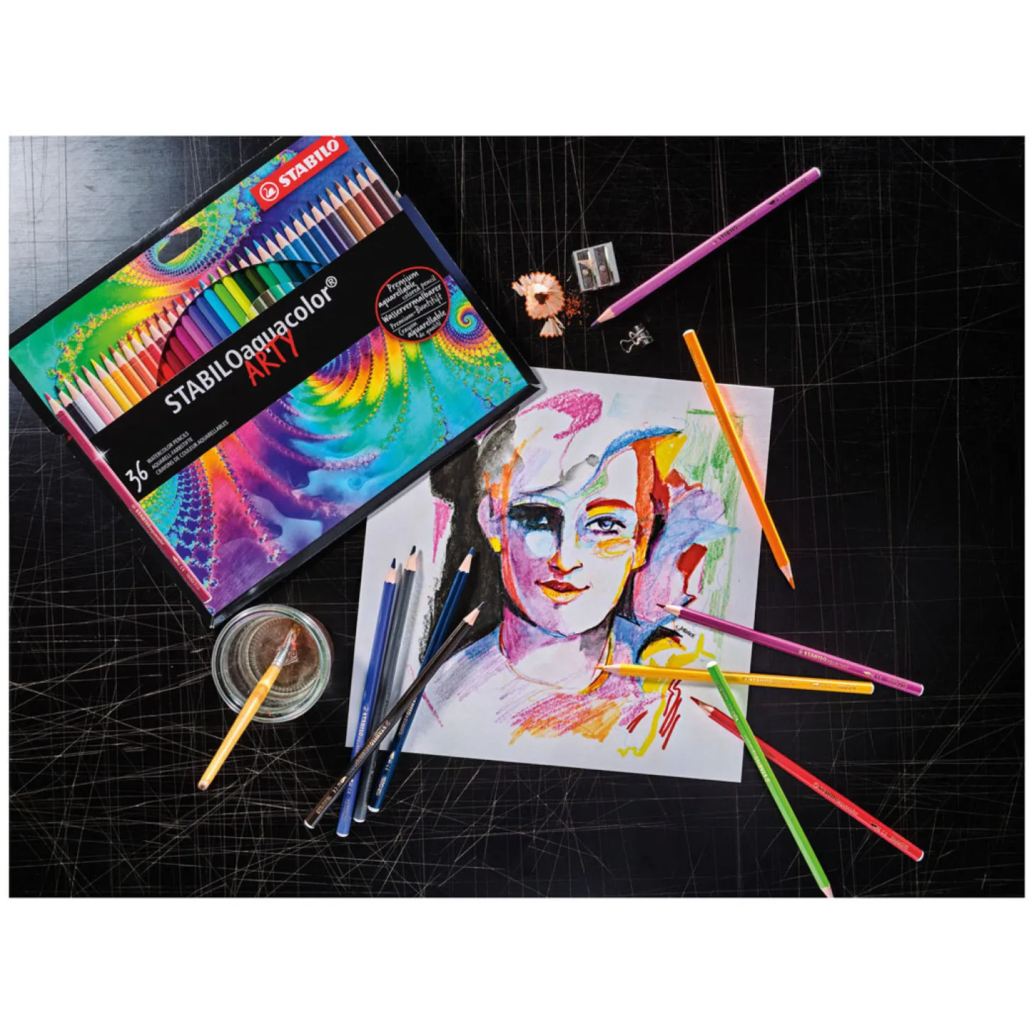 STABILO Aquacolor - Aquarel Kleurpotlood - ARTY - Set 12 St.