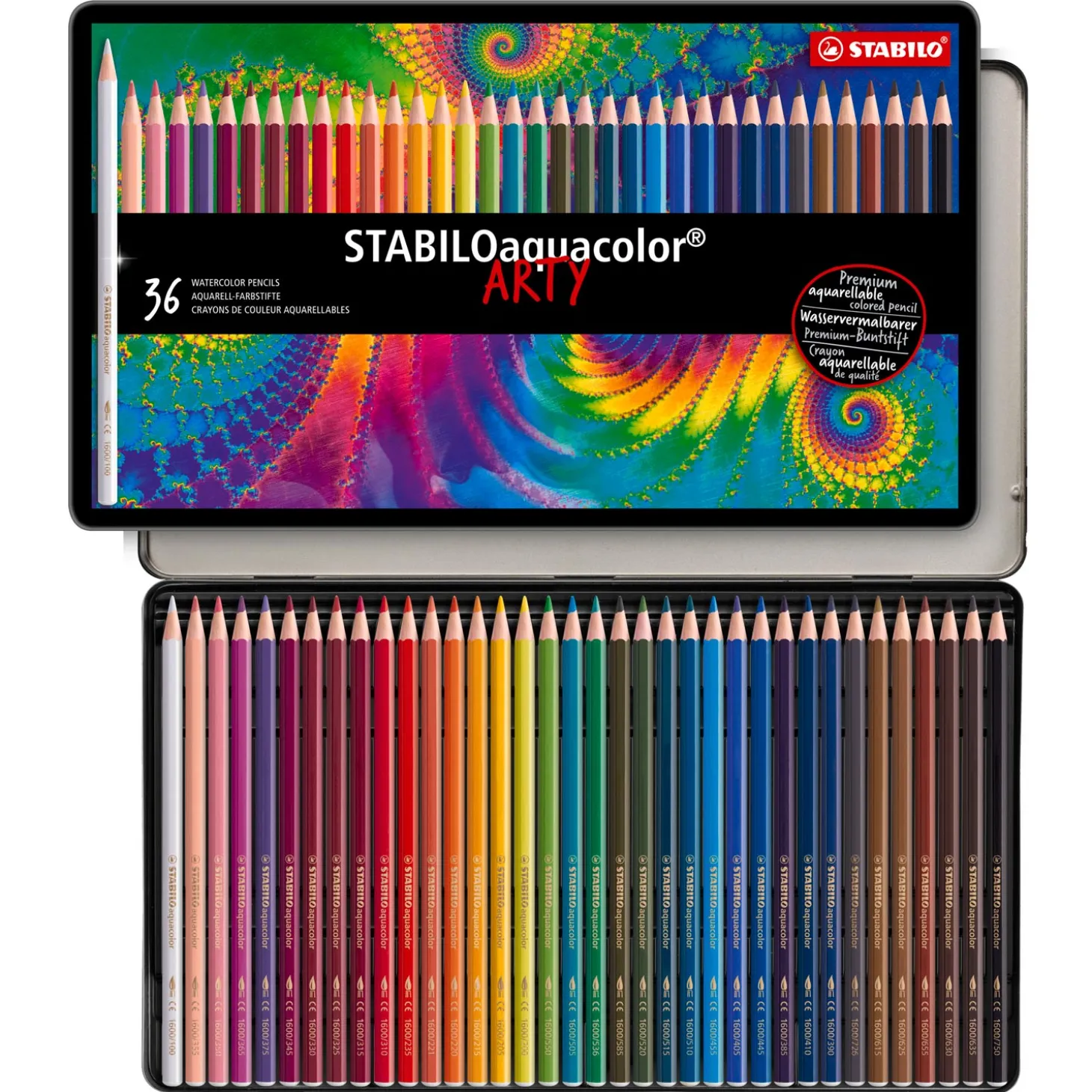 STABILO Aquacolor - Aquarel Kleurpotlood - Metalen Set 36 St.