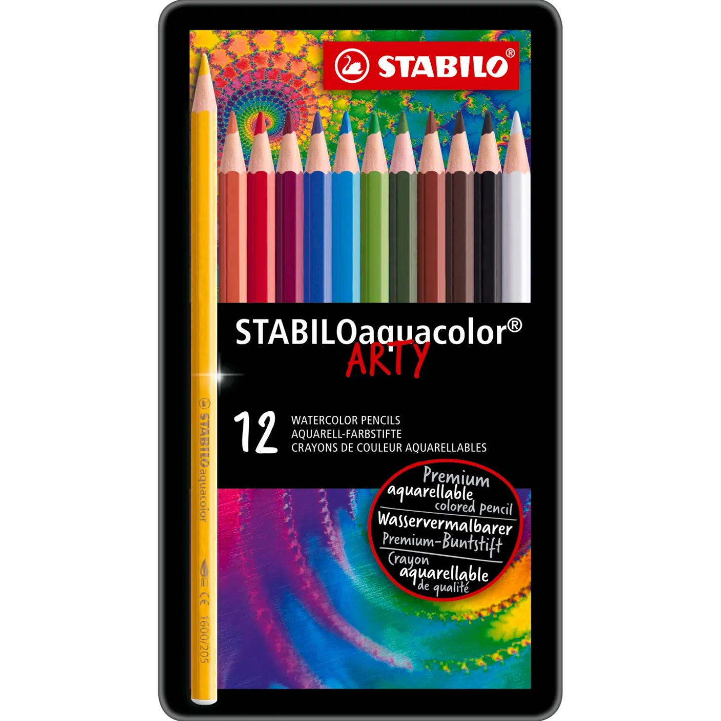 STABILO Aquacolor - Aquarel Kleurpotlood - Metalen Set 12 St.