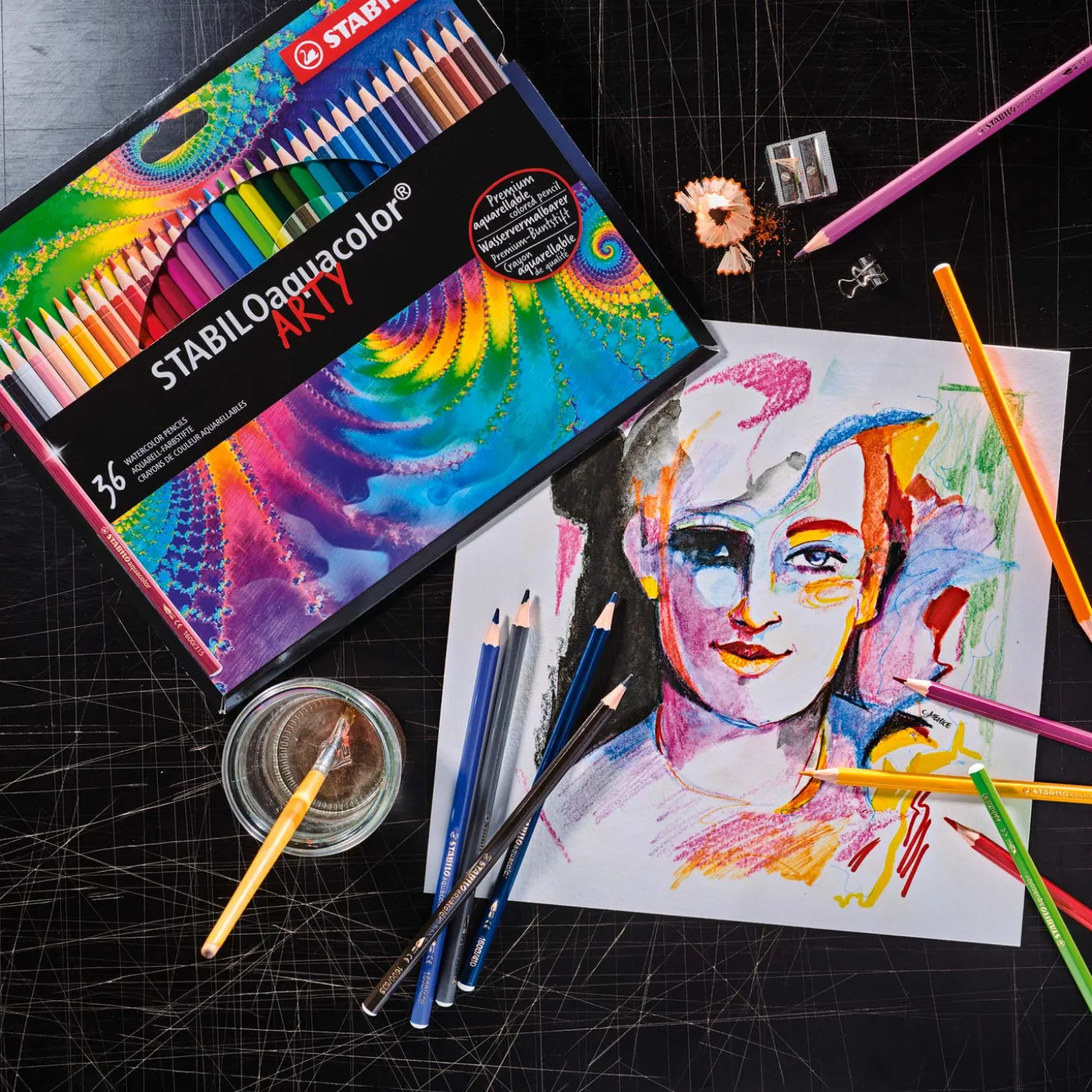 STABILO Aquacolor - Aquarel Kleurpotlood - Metalen Set 12 St.