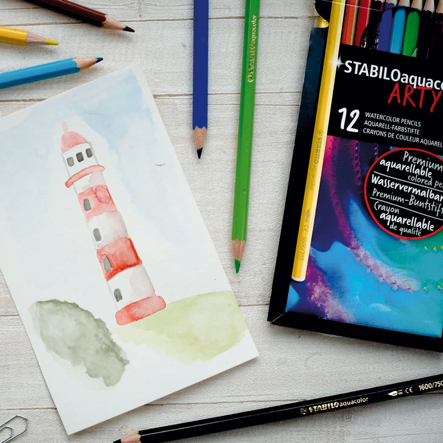 STABILO Aquacolor - Aquarel Kleurpotlood - Metalen Set 12 St.