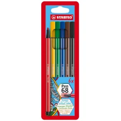 STABILO Pen 68 - Viltstift - Set met 6 Stuks