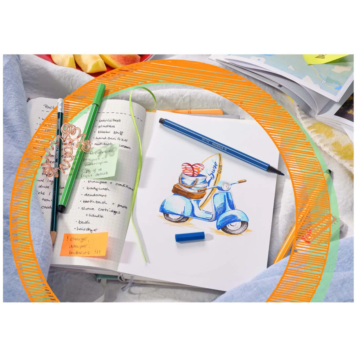 STABILO Pen 68 - Viltstift - Set met 6 Fluoriserende Stuks