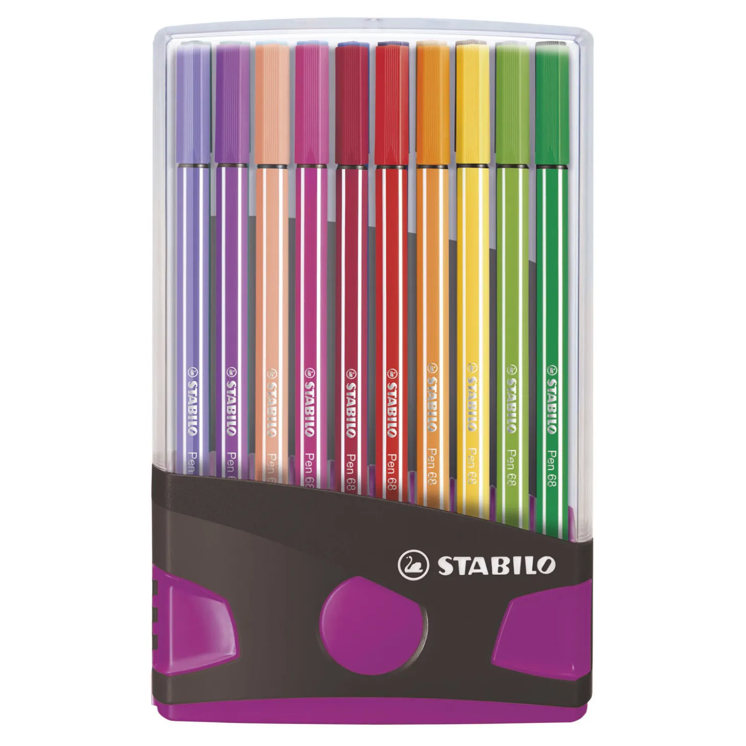 STABILO Pen 68 - Viltstift - ColorParade - Set 20 Stuks- Antraciet/Roze