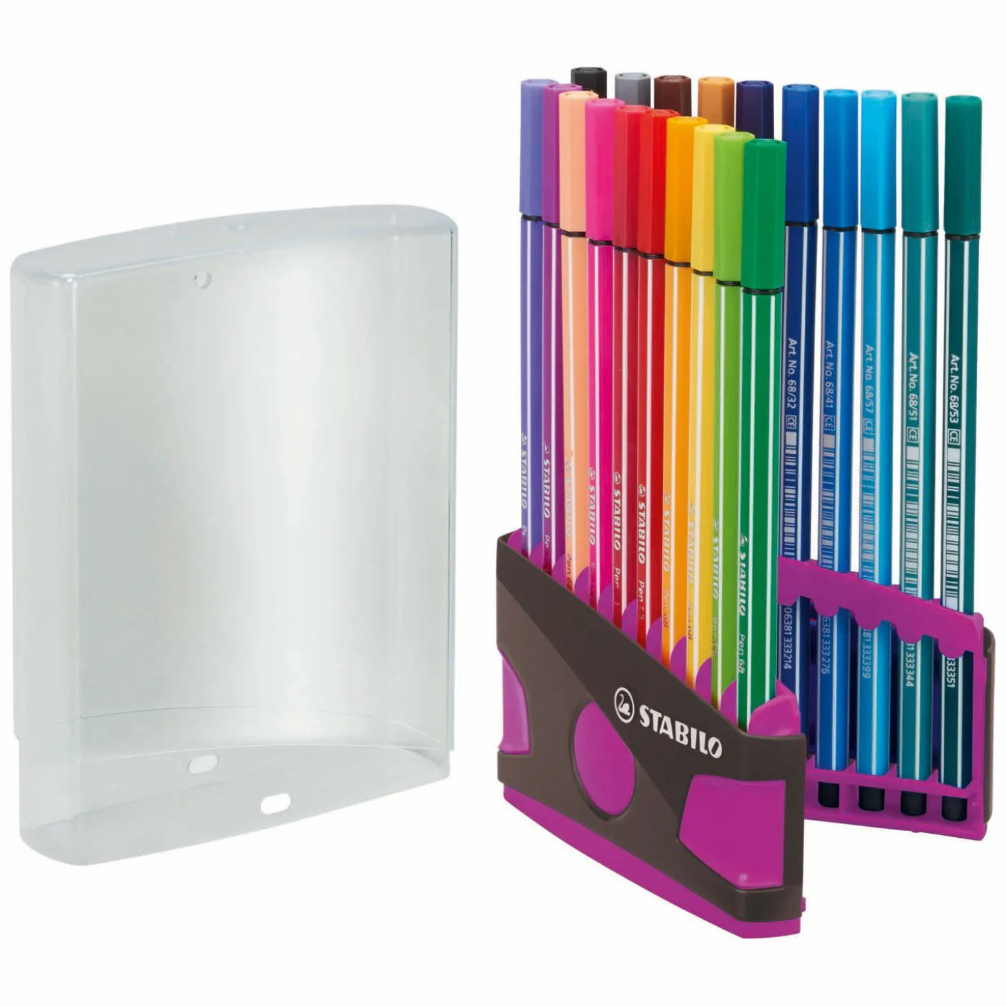 STABILO Pen 68 - Viltstift - ColorParade - Set 20 Stuks- Antraciet/Roze