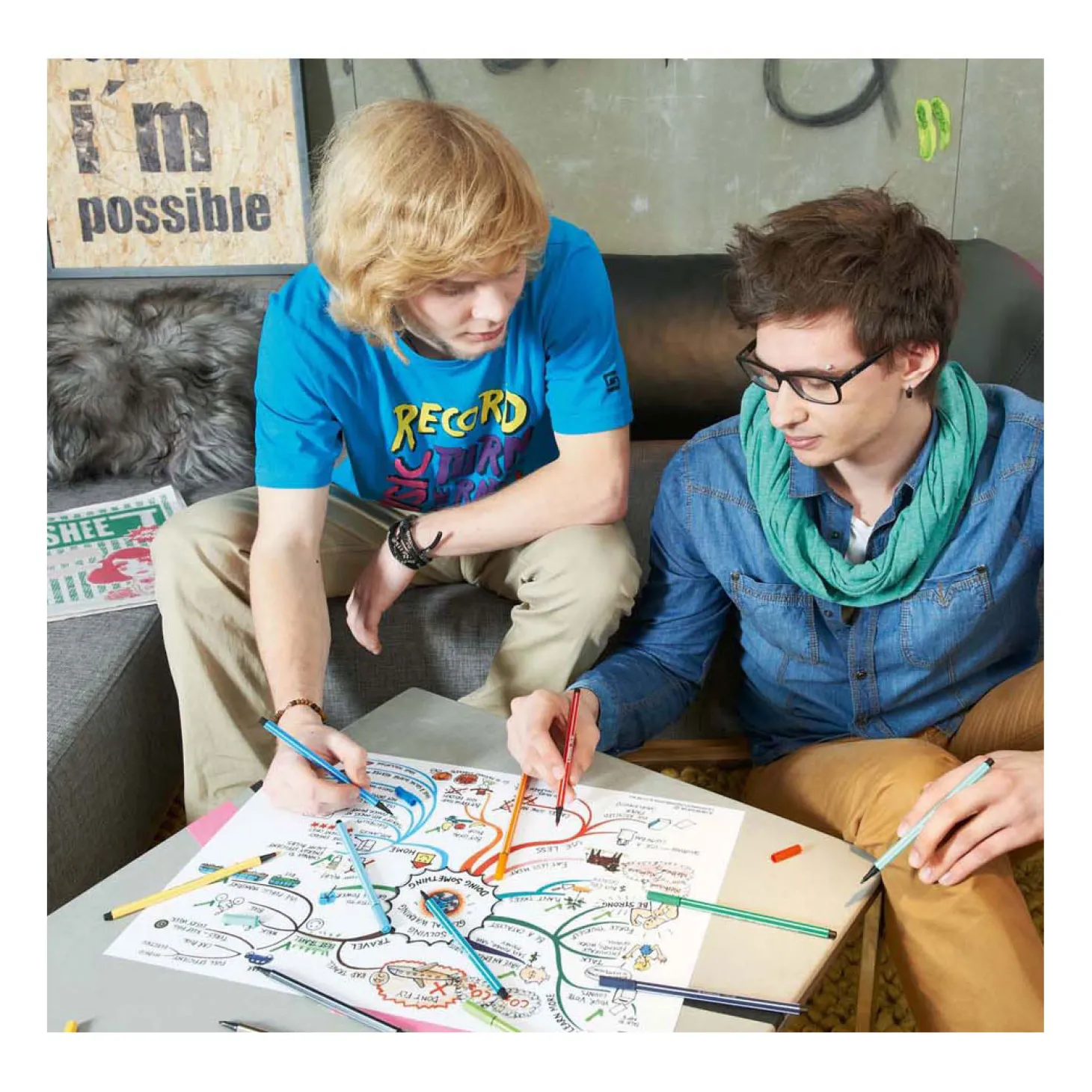 STABILO Pen 68 - Viltstift - ColorParade - Set 20 Stuks- Antraciet/Roze