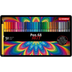 STABILO Pen 68 - Viltstift - Metalen Doos Met 30 Stuks