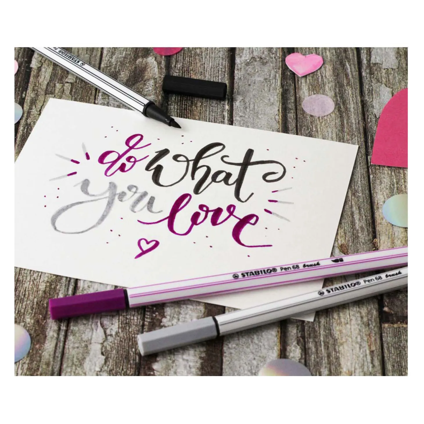 STABILO Pen 68 Brush - Viltstift - Donkerrood (50)