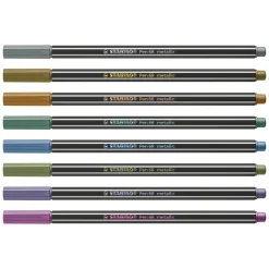 STABILO Pen 68 Metallic - Viltstift - Set Met 8 Stuks