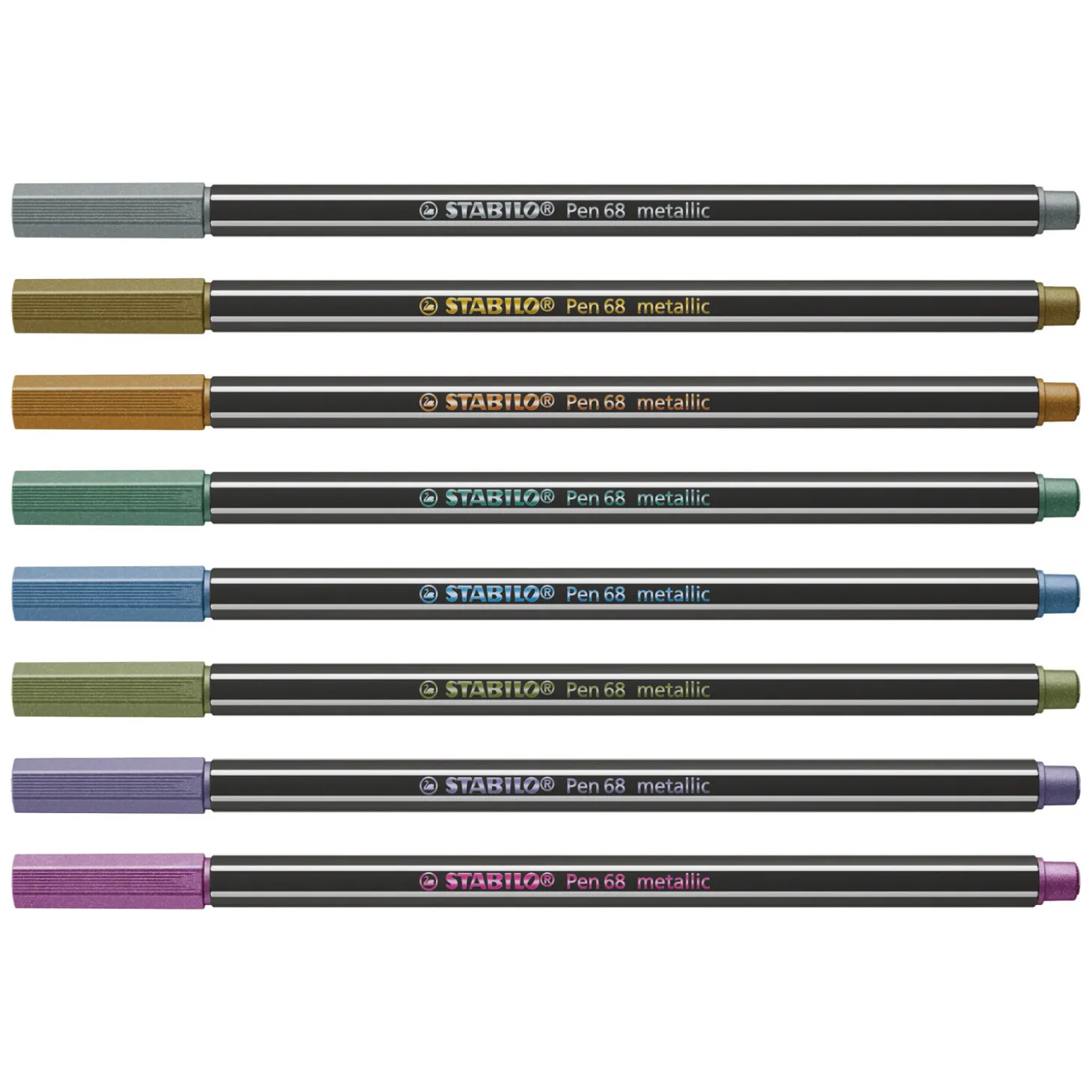 STABILO Pen 68 Metallic - Viltstift - Set Met 8 Stuks
