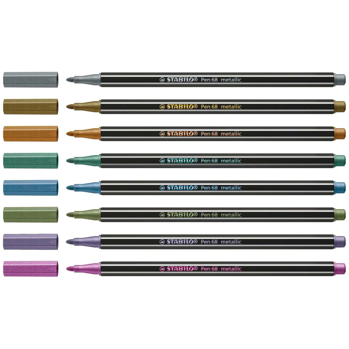 STABILO Pen 68 Metallic - Viltstift - Set Met 8 Stuks