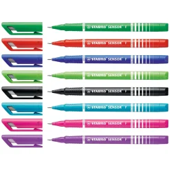 STABILO SENSOR - Fineliner 0.3 mm - Set Met 8 Stuks