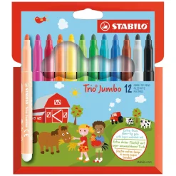 STABILO Trio Jumbo - Viltstift - Set Met 12 Stuks