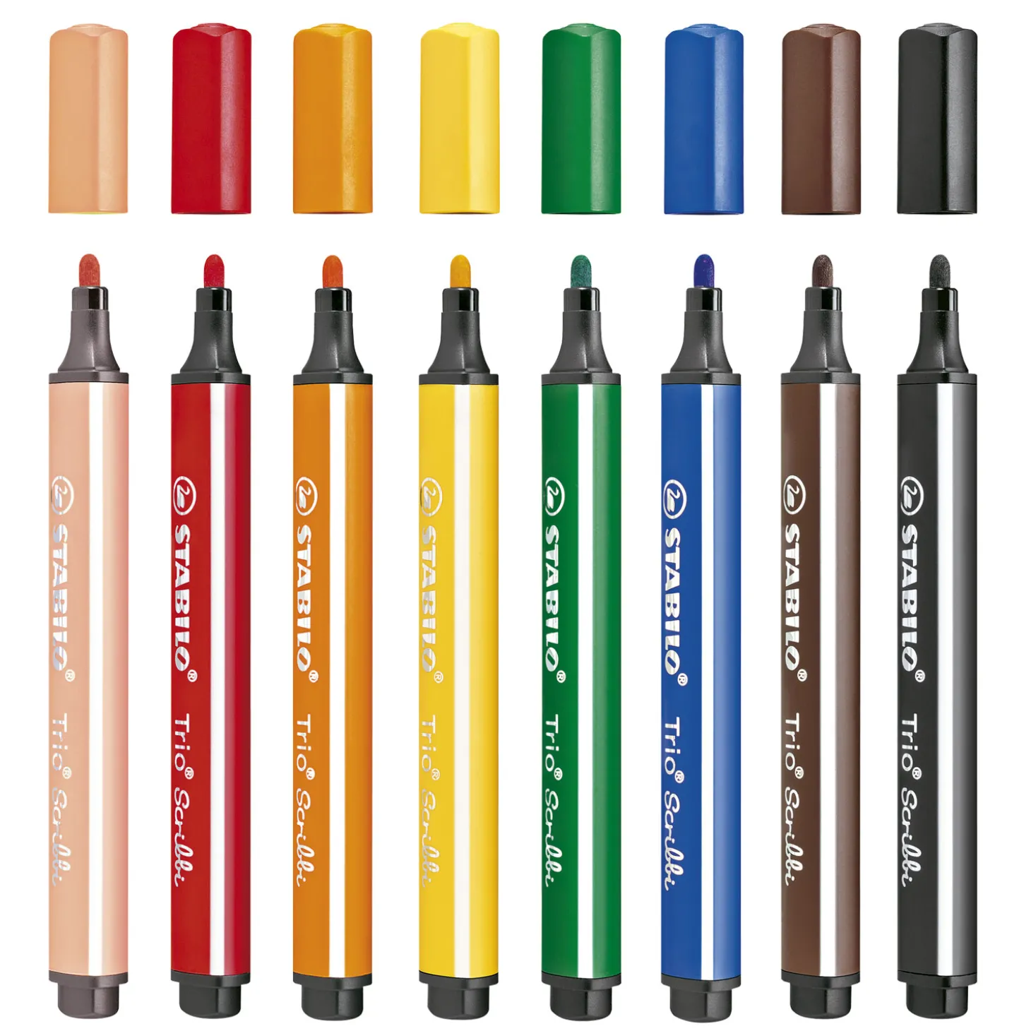 STABILO Trio Scribbi - Viltstift Met Meeverende Punt - Set 8 Stuks