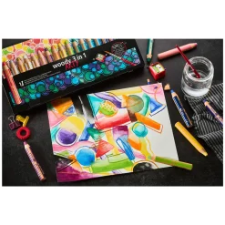 STABILO woody 3 in 1 - Multitalent Kleurpotlood - ARTY - Set 18 St. + Puntenslijper