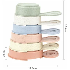 Stapelbekers met Handvat Pastel, 6dlg.