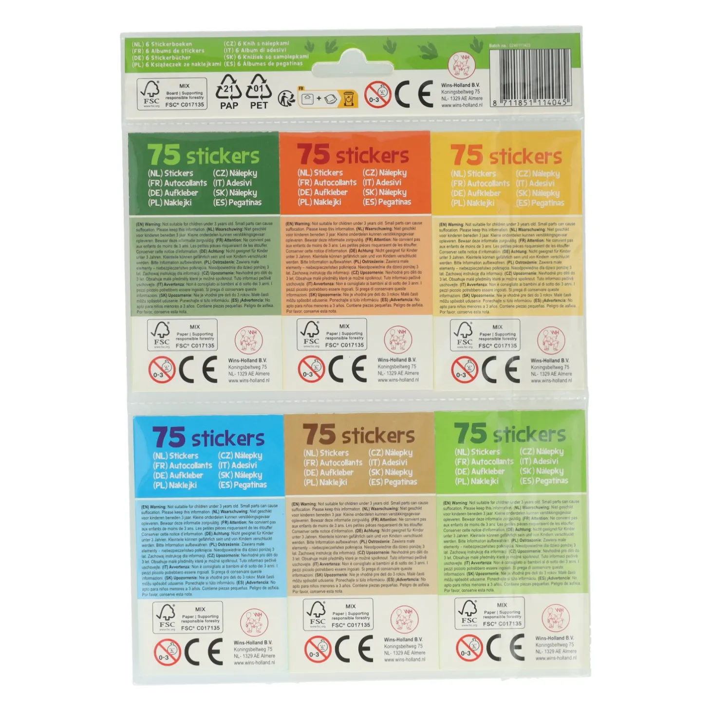 Sticker Uitdeelboekjes Dinosaurus, 6st.