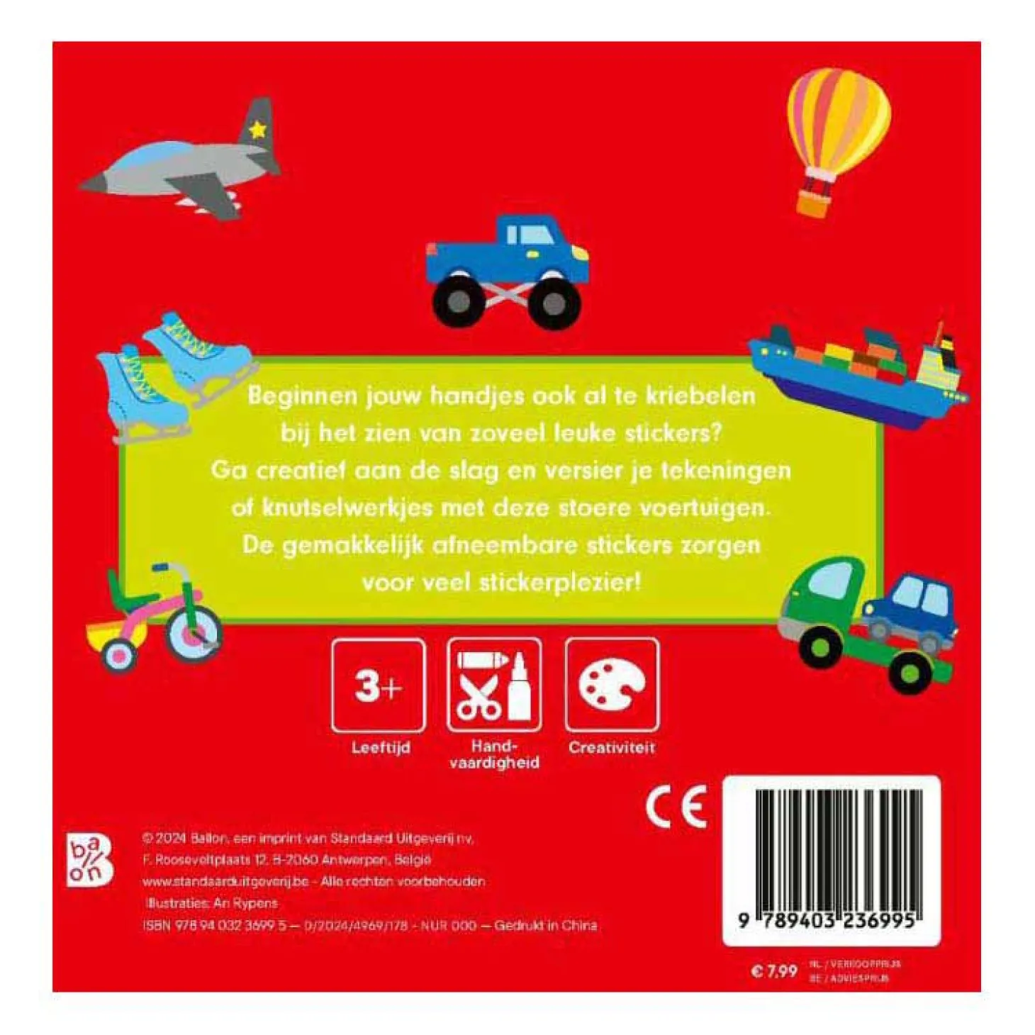 Stickerboek Sticker Fun -Voertuigen 200 stickers 3-4 jaar