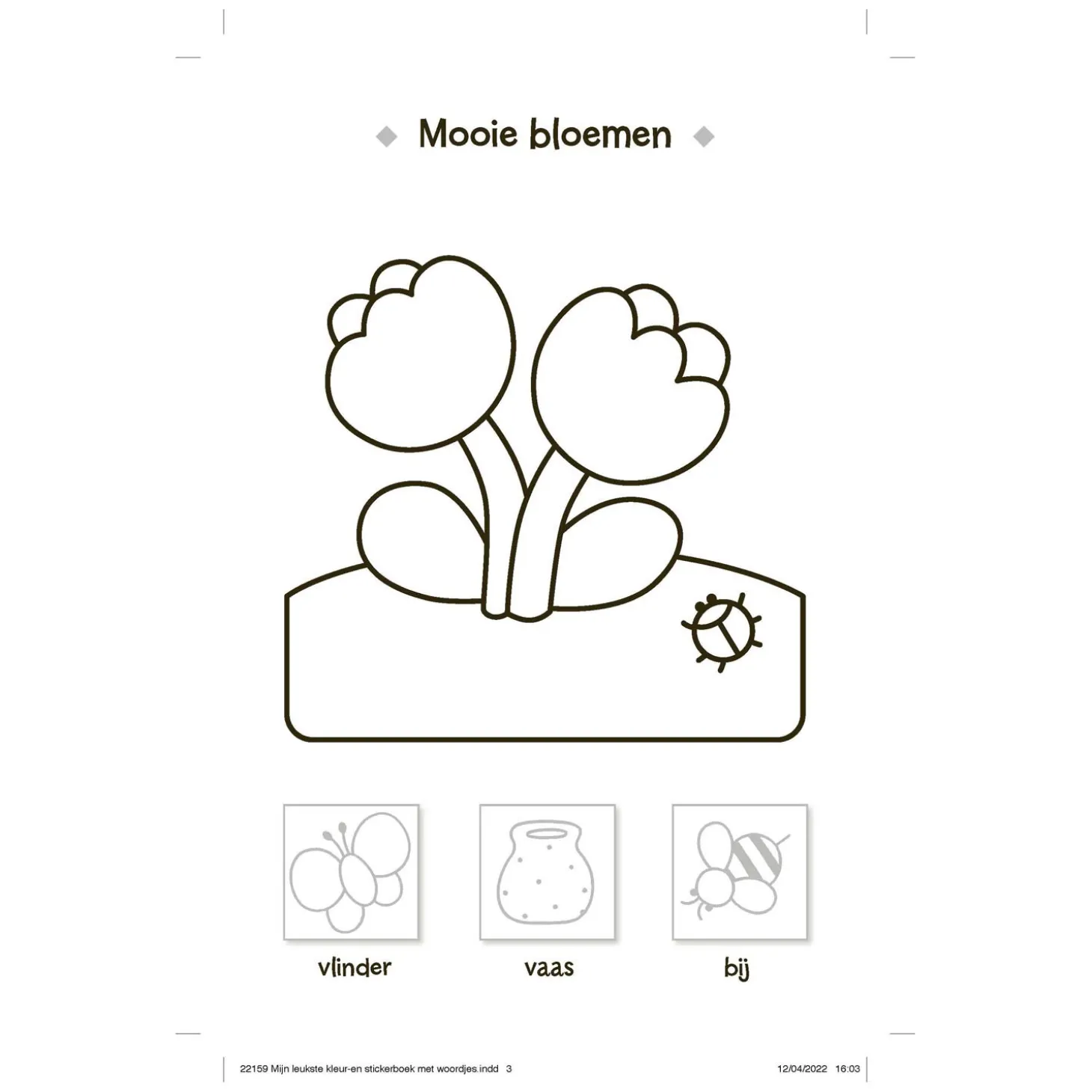 Stickerpret Eerste Woordjes Plakken, Kleuren en Leren (3-5j)