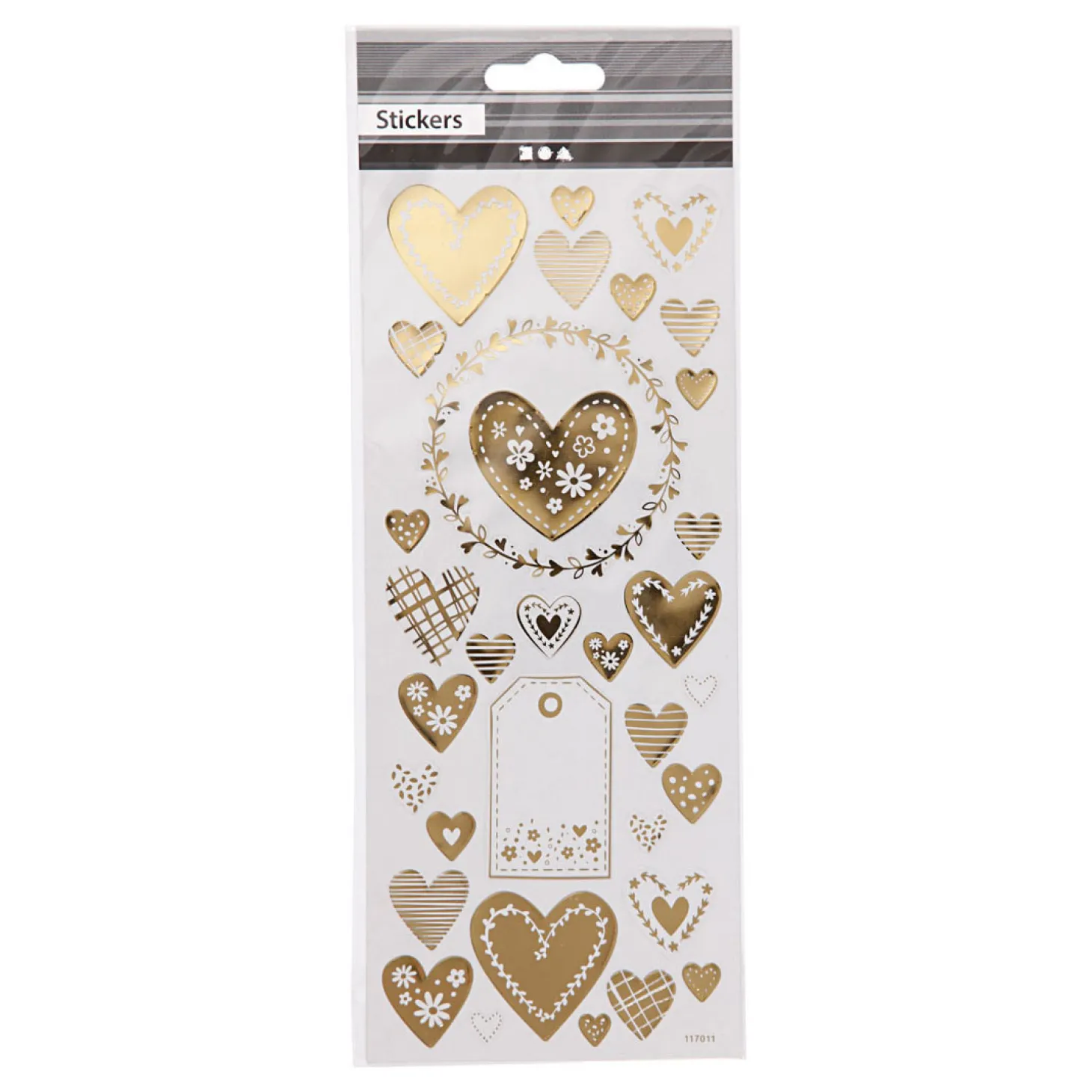 Stickers Goud Harten, 1 Vel