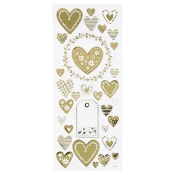 Stickers Goud Harten, 1 Vel
