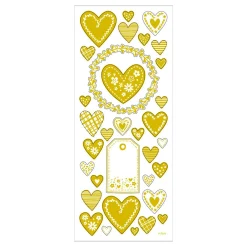Stickers Goud Harten, 1 Vel