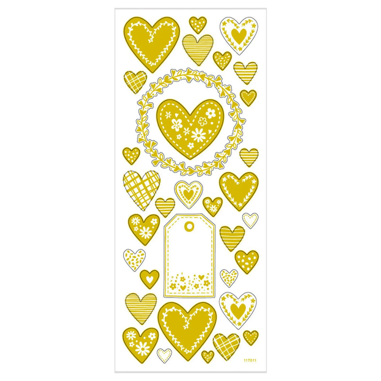 Stickers Goud Harten, 1 Vel