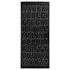 Stickers Grote Hoofdletters Zwart, 1 Vel