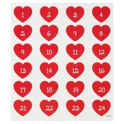 Stickers Hart met Cijfer, 1 Vel