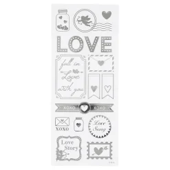 Stickers Zilver Love, 1 Vel