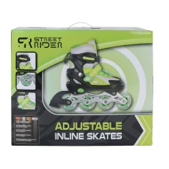 Street Rider Inline Skeelers Groen/Zwart Verstelbaar, Maat 33-36