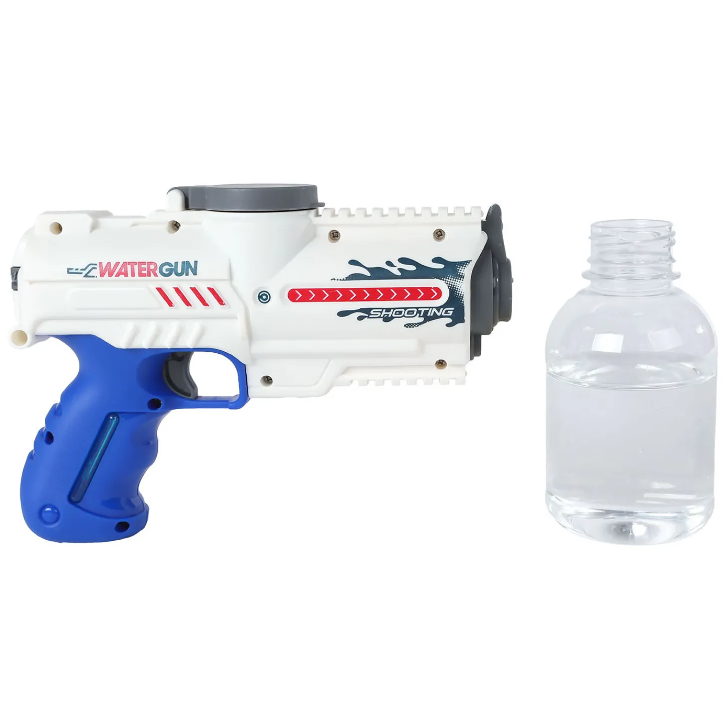 Sun Fun Waterpistool Elektrisch met Fles Wit/Blauw, 18cm