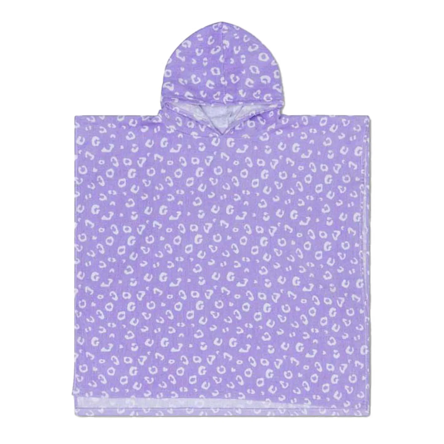 Swim Essentials - Lila Leopard Strandlaken/poncho, 65x65cm