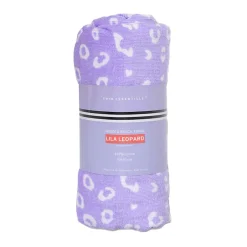 Swim Essentials - Lila Leopard Strandlaken/poncho, 65x65cm