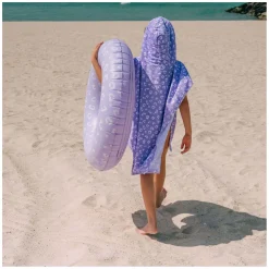 Swim Essentials - Lila Leopard Strandlaken/poncho, 65x65cm