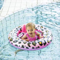 Swim Essentials Baby Zwemzitje Roze Luipaard, 0-1 jaar